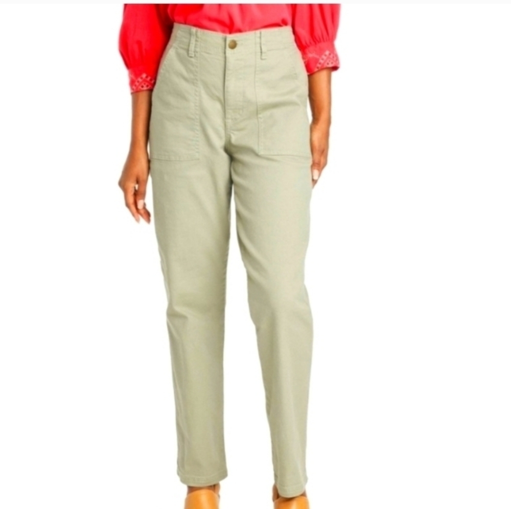 KNOX ROSE High-Rise Relaxed Hip & Thigh Elastic Waistband Waist Straigt